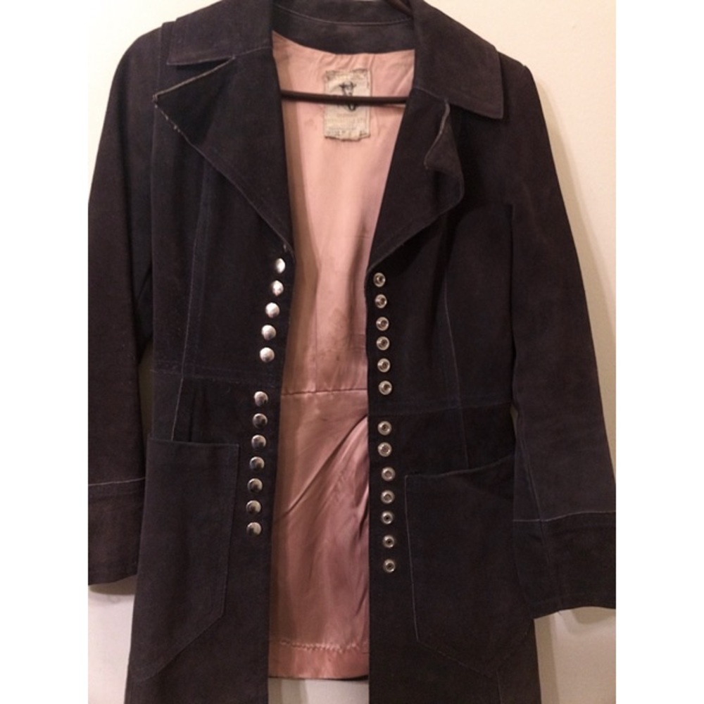 Vintage purple Suede snap Jacket